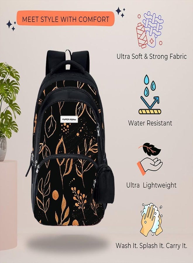 Hyper Adam 35 L School Bag For Kids | Waterproof Casual Backpack For Boys & Girls | College Bag | Tuition Bag |Traveling Back For Men and Women | With Extra Pouch & 1 Year Warranty (Brown Lilly) - Image 2