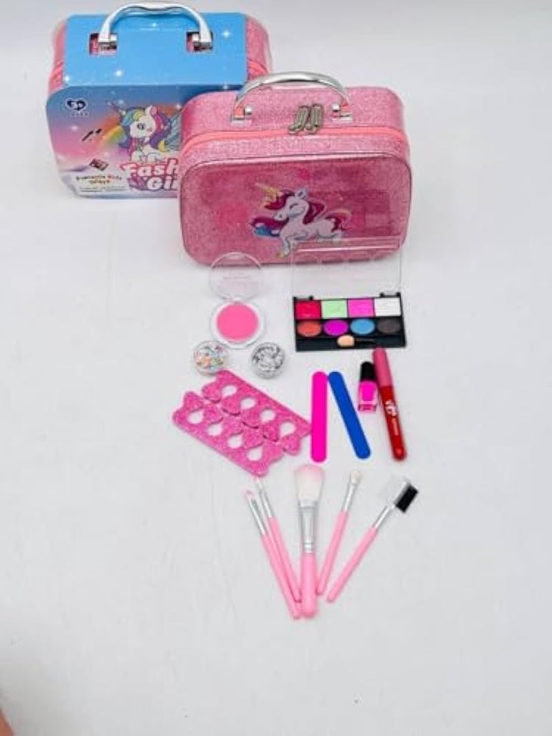 Generic Kids Makeup Toys - 28 Pcs Unicorn Washable Toys for Girls, Real Makeup for Kids, Non-Toxic Cosmetics, Age 3-12 - Image 5
