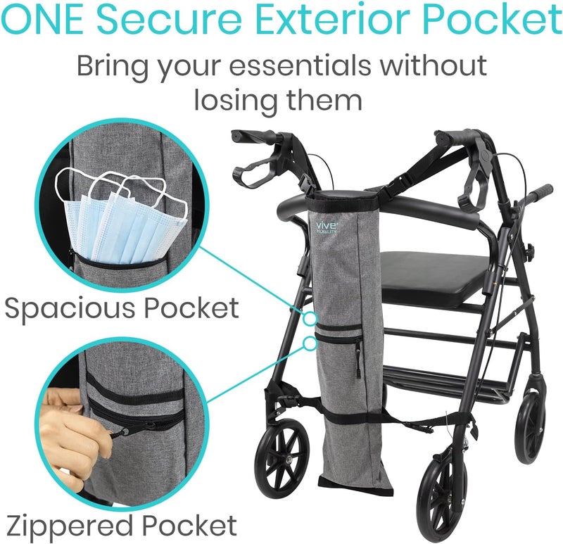 Vive Mobility Vive Oxygen Tank Holder for Wheelchair Portable Medical Cylinder Backpack for Travel Carrier Accessories Bag for Walker Rollator Scooter Case Fits Canister Sizes M2 M4 M6 M9 C D E - Image 4