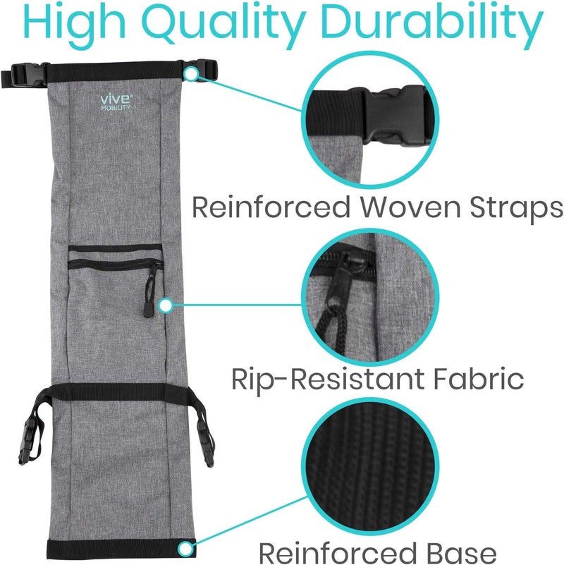 Vive Mobility Vive Oxygen Tank Holder for Wheelchair Portable Medical Cylinder Backpack for Travel Carrier Accessories Bag for Walker Rollator Scooter Case Fits Canister Sizes M2 M4 M6 M9 C D E - Image 3