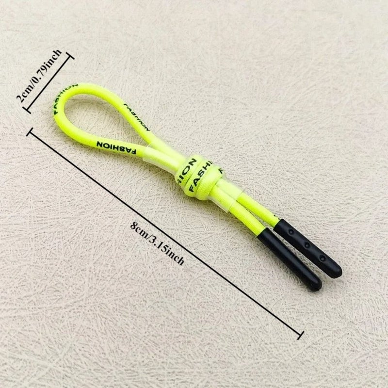 Yellow Elastic Zipper Pull Rope 5 Pieces For Jacket Backpack Luggage Decoration Replacement - Image 4
