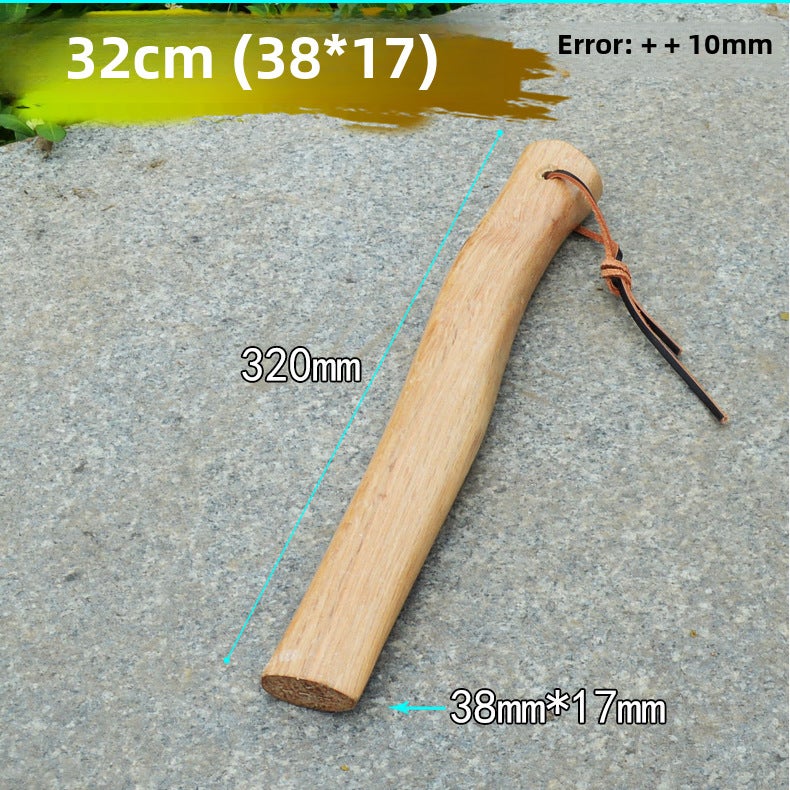 Qinggang Wood Ax Handle, Short Ax Handle, Small Ax Handle, Solid Wood Ax Handle, Curved Ax Handle, Mini Ax Handle(Leather rope type 32cm) - Image 1