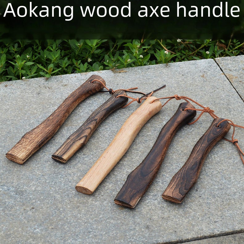 Qinggang Wood Ax Handle, Short Ax Handle, Small Ax Handle, Solid Wood Ax Handle, Curved Ax Handle, Mini Ax Handle(Leather rope type 32cm) - Image 3