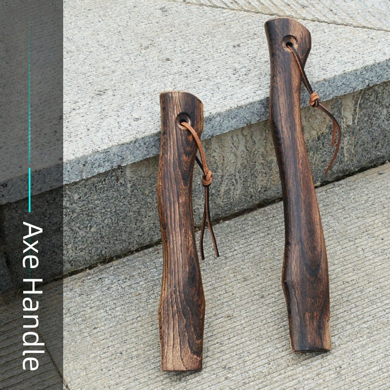 Qinggang Wood Ax Handle, Short Ax Handle, Small Ax Handle, Solid Wood Ax Handle, Curved Ax Handle, Mini Ax Handle(Leather rope type 32cm) - Image 4