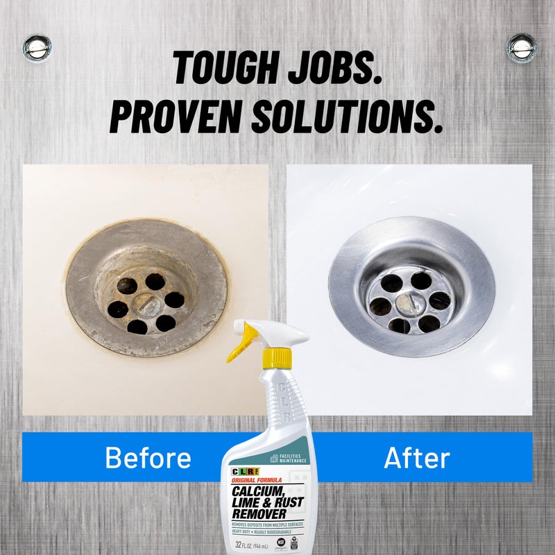 CLR PRO Calcium, Lime & Rust Remover, 32 oz. Spray Bottle, Pack of 2, Quickly Removes Calcium, Lime, Hard Water Deposits and Surface Rust Stains - Image 5