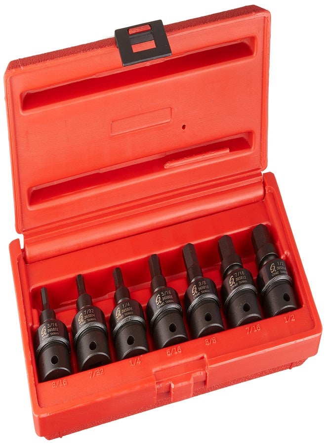 Sunex Tools Sunex 3658 3/8-Inch Drive SAE Universal Hex Bit Driver Impact Socket Set - Image 1