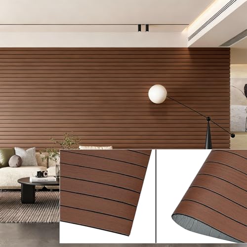 NAMAII 3D Wall Panels Peel and Stick – 15.74"x118" PVC Faux Wood Grain Texture, Self Adhesive Waterproof Wall Covering, DIY Accent Wall, Sofa Background Backsplash & Modern Home Decor, Covers 12.9 sq.ft - Image 1