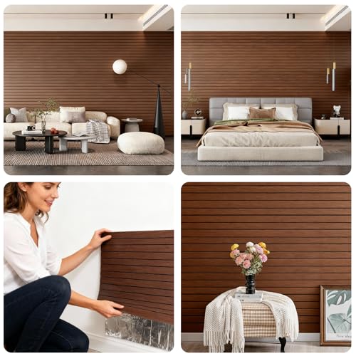 NAMAII 3D Wall Panels Peel and Stick – 15.74"x118" PVC Faux Wood Grain Texture, Self Adhesive Waterproof Wall Covering, DIY Accent Wall, Sofa Background Backsplash & Modern Home Decor, Covers 12.9 sq.ft - Image 4