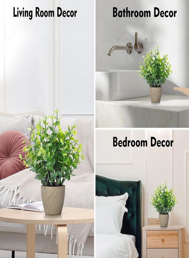 FAVOWREATH 2 Pack Fake Plants Ceramic Mini Artificial Greenery Potted Plants for Home Decor Office Decor Room Decor Farmhouse Decor Indoor Table Bathroom Decor - Image 4