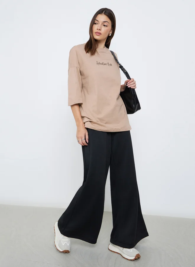 Styli Styli Adventure Mode Oversized Slogan T-Shirt