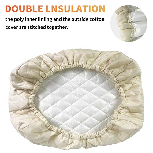 Homydom Air Conditioner Cover Inside, AC Unit Cover Double Insulation Defender, High Elasticity, Light Yellow M-25"x 16"x 3.5"(L x H x D) - Image 3