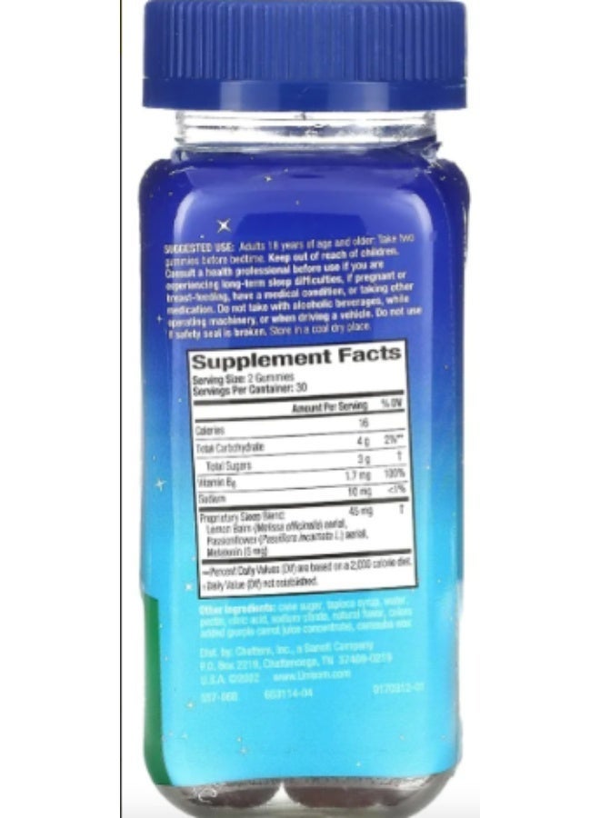 Unisom Simple Slumbers DrugFree Sleep Aid Gummies Melatonin 5mg Midnight Raspberry,120 Count - Image 3