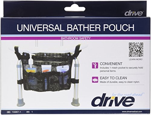 Drive Medical Deluxe Universal Vinyl Mesh Bather Pouch, Black, 10" x 13" x 1" - Image 2