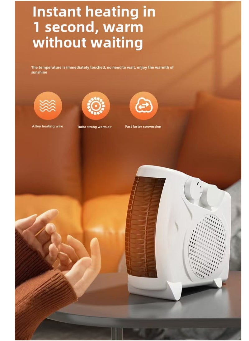 Generic Electric Fan Heater 600 W, Space Heater For Home/Flat/Office, With 2 Heat Settings, Fan/Warm/Hot Function, Thermostat Control | Overheat Protection, Portable  - Image 4