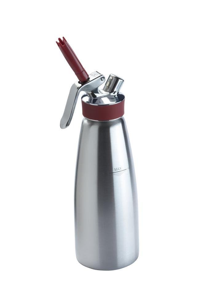iSi Gourmet Whip 1 Quart  Multifunctional Food Whipper for Warm  Cold Application Stainless Steel Cream Canister  Includes 3 Decorating Tips Dishwasher Safe  Professional Culinary Tool