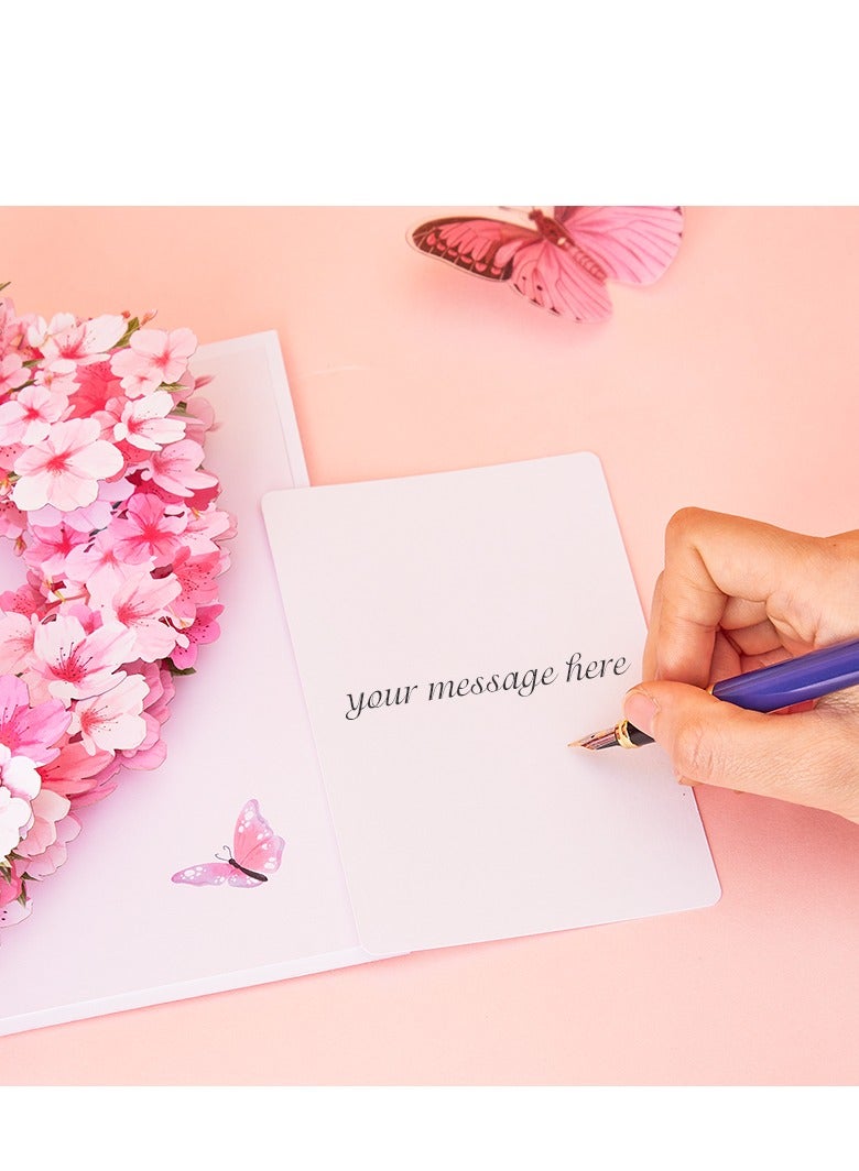 Cherry Blossom Heart pop up Card - Image 4