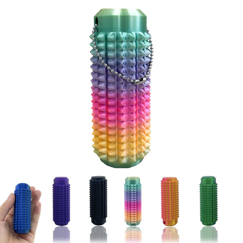 Deiviko Little Ouchies Fidget, Portable Stim Tool, Pocket Mini Fidget Toy, Pain Stim Fidget, 3D Printed Venting Key Pendant, Spiky Grippie Stim Keychain for Anxiety Relief Easter Gifts for Kids - Image 1