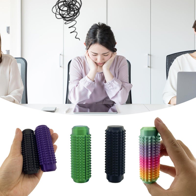 Deiviko Little Ouchies Fidget, Portable Stim Tool, Pocket Mini Fidget Toy, Pain Stim Fidget, 3D Printed Venting Key Pendant, Spiky Grippie Stim Keychain for Anxiety Relief Easter Gifts for Kids - Image 3