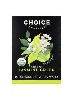 Choice Organic Teas Choice Organic Teas, Green Tea, Jasmine Green, 16 Tea Bags, 0.85 oz (24 g)  - Image 1