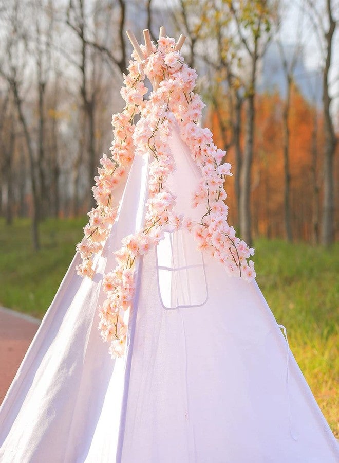 Partyjoy PARTY JOY 8pcs 47.2ft Artificial Cherry Blossom Flower Garland Hanging Vines for Spring Home Room Wedding Party Kawaii Decor (Pink-8PCS) - Image 5