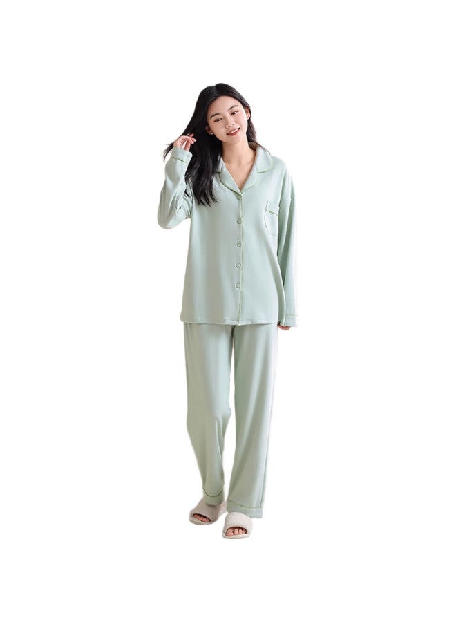 JOAE Ultra Soft Series Pure Cotton Women'S Pajamas Autumn And Winter Loose Long Sleeve Long Pants Cardigan Home Wear Set - Image 3
