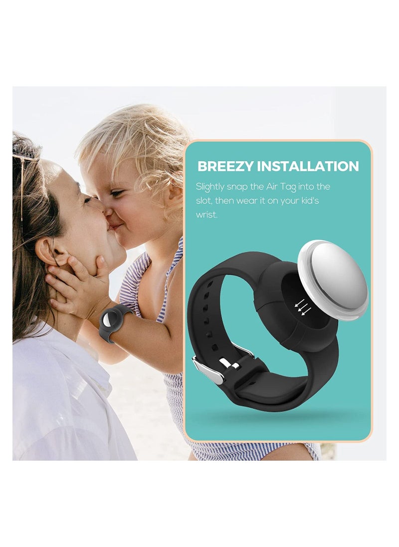 Y&D - Airtag Wristbands for Kids Soft Silicone Bracelet Lightweight Waterproof Compatible with Apple Watch Children and Toddler 2 Pcs - Image 1