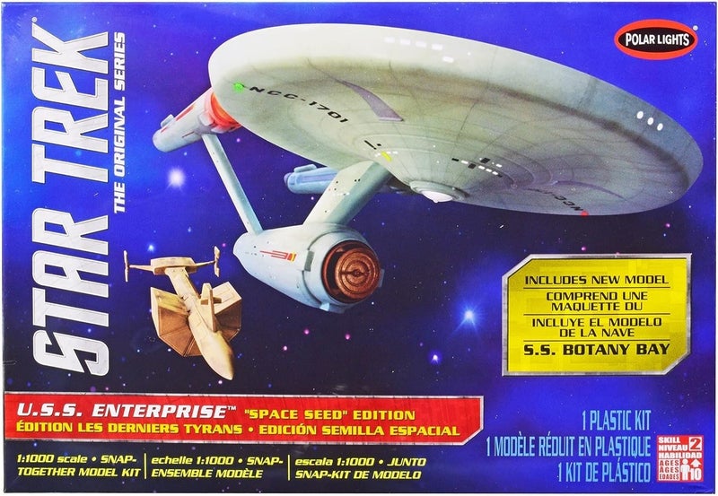Star Trek Polar Lights Skill 2 Model Kit Star Trek U.S.S. Enterprise and S.S. Botany Bay The Original Series Space Seed Edition Snap-Together 1/1000 Scale Model - Image 3