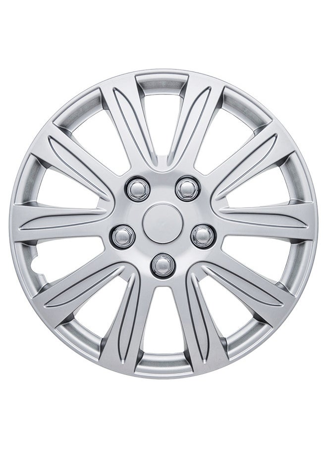 EMTC Pack of 4 EM-3136 Taiwan Wheel Cover | 14" Inch | Silver Universal Nested Style  - Image 2