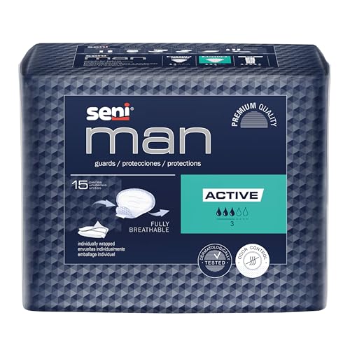 Seni Man Premium Bladder Control Guards Active Pads - 15 Pieces | Breathable | High absorbency | Odor control | Skin Friendly | Comfort first pads - Image 1