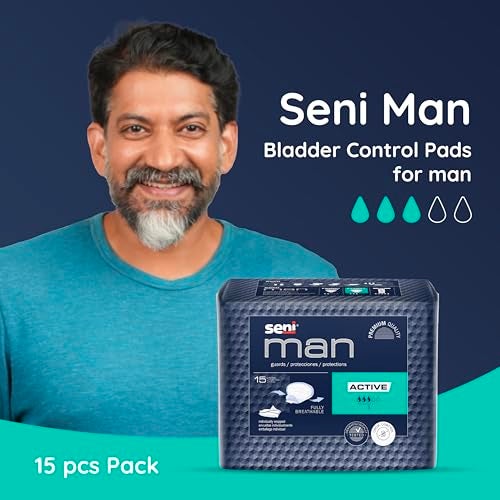 Seni Man Premium Bladder Control Guards Active Pads - 15 Pieces | Breathable | High absorbency | Odor control | Skin Friendly | Comfort first pads - Image 2