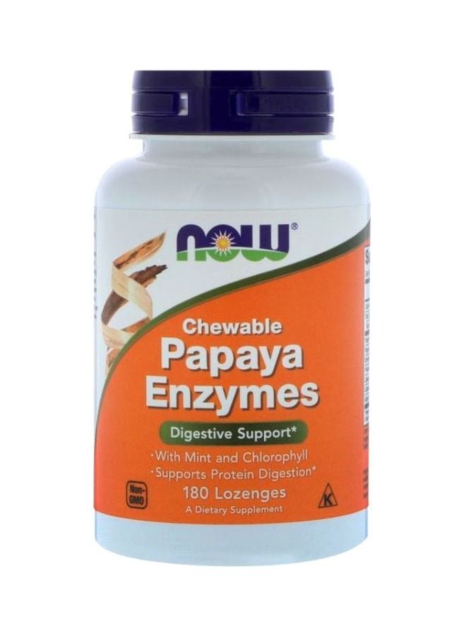 now Chewable Papaya Enzymes Digestive Support - 180 Lozenges - Image 1