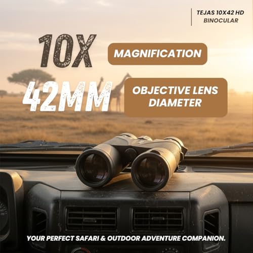 Vanrakshak Tejas 10x42 Professional Binoculars | Waterproof & Fogproof Roof Prism Binoculars with Nitrogen Filling | 7.4° Wide Field of View | Bird Watching, Wildlife Safari & Outdoor Adventure - Image 4