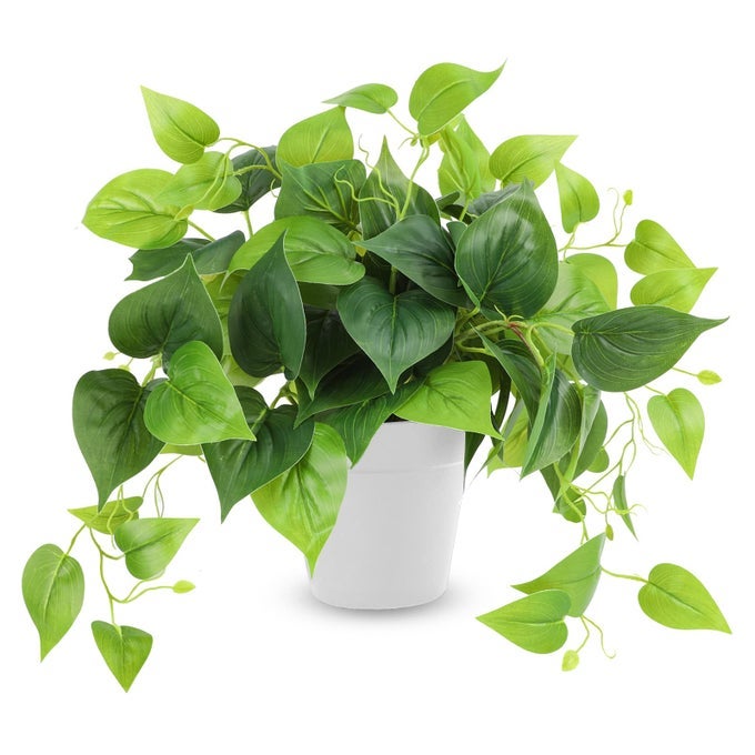 ARTIFICIAL PLANTS FAKE POTHOS WITH PLASTIC POT ARTIFICIAL POTTED PLANT FOR HOME OFFICE BEDROOM INDOOR OUTDOOR DECOR 1 PACK