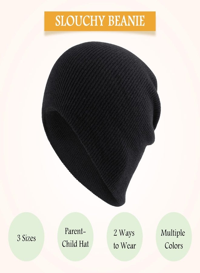 Pesaat Classic Winter Knit Kids Hat Skull Cap for Toddler Boys Girls Autumn Men Women Fisherman Beanie (Black, S) - Image 2