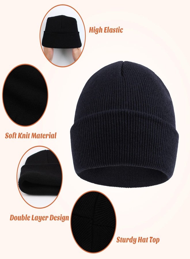 Pesaat Classic Winter Knit Kids Hat Skull Cap for Toddler Boys Girls Autumn Men Women Fisherman Beanie (Black, S) - Image 3