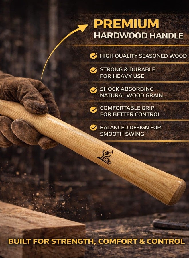 YOLO Ball Pein Hammer 200 gms, 250 mm Wooden Handle, Drop Forged Steel Head, Anti-Slip Grip for Metalworking, Carpentry, DIY - Image 2