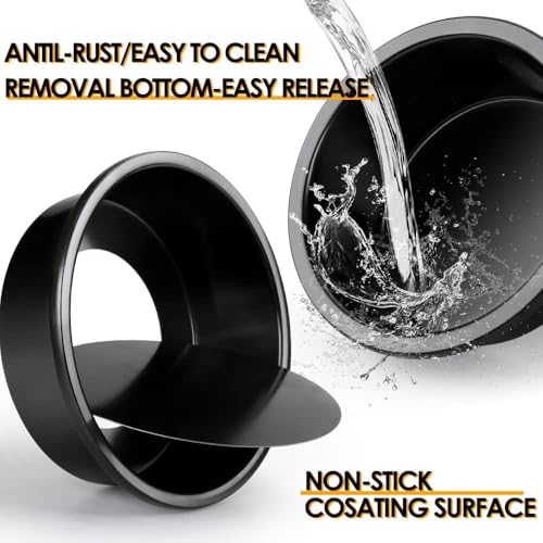 PureBake 6 Inch Non-Stick Round Cake Pan - Teflon Coated, Carbon Steel Mini Baking Pan for Cheesecakes, Pies, Quiches, and Small Desserts - Oven & Microwave Safe - 1 PCS Black - Image 5