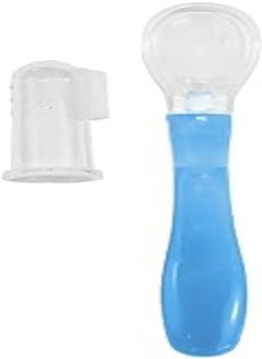 Fly Baby Fly Baby Set Of 2 Pieces Baby Finger Tooth Brush&Silicone Spoon For Boys-Blue 