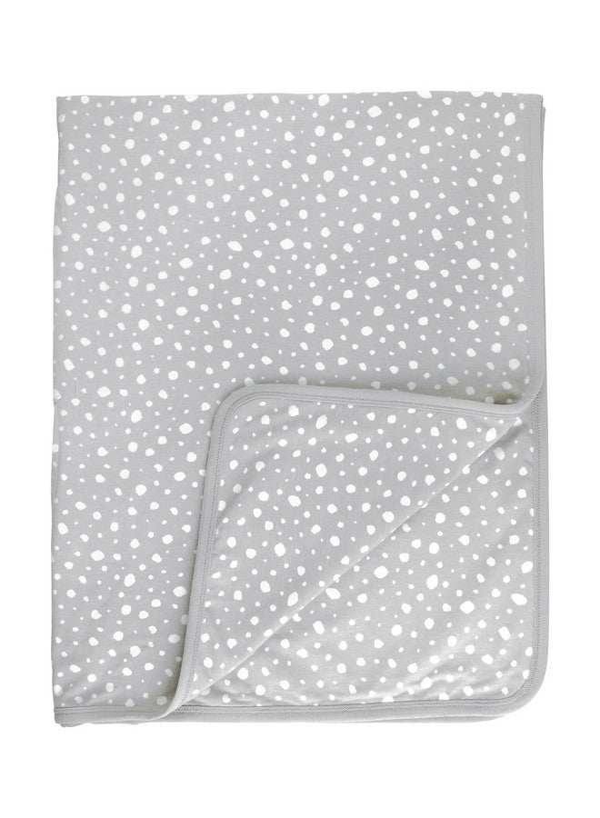 RuffleButts Gray Fawn Dot Knit Snuggly Blanket - One Size - Image 1