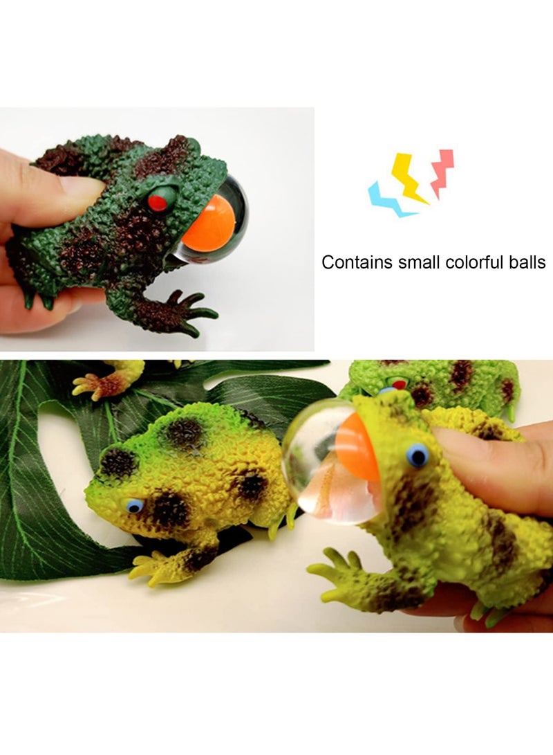 SYOSI Frog Squeeze Balls Stress Relief Fidget Sensory Play Squishy Toy for Party Favors Birthday Gifts Great Home and Office Use Ball for Boys Girls and Adults Autism (Random Colors) (3 Pcs) - Image 3
