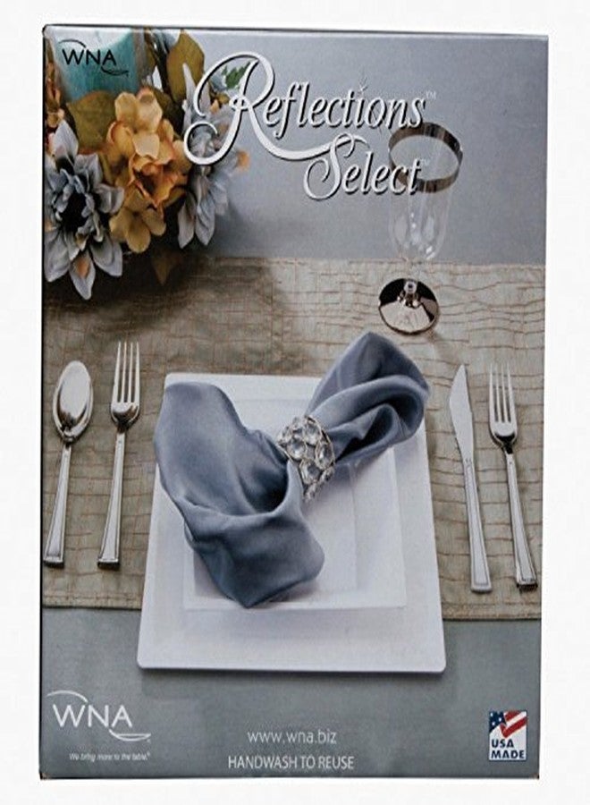 WNA Reflections 120 Count Plastic Cutlery Combo Forks Knives & Spoons, Silver - Image 3