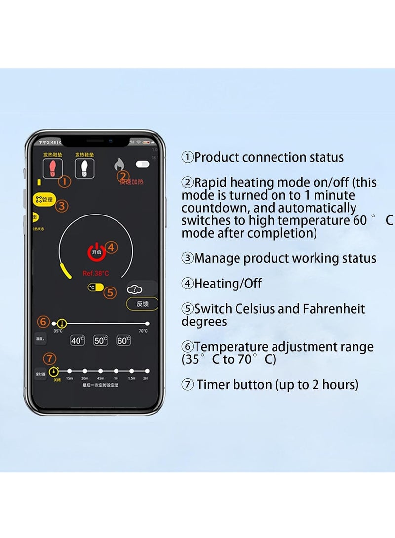 USB electric heating insole, household intelligent temperature control, charging and heating insole, can be cut, washed and adjusted, men's and women's foot pads - Image 5
