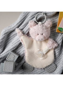 DEMDACO DEMDACO Pig Baby Activity Teether Buddy Pink and Tan 13 Inch Plush Stuffed Animal  - Image 4