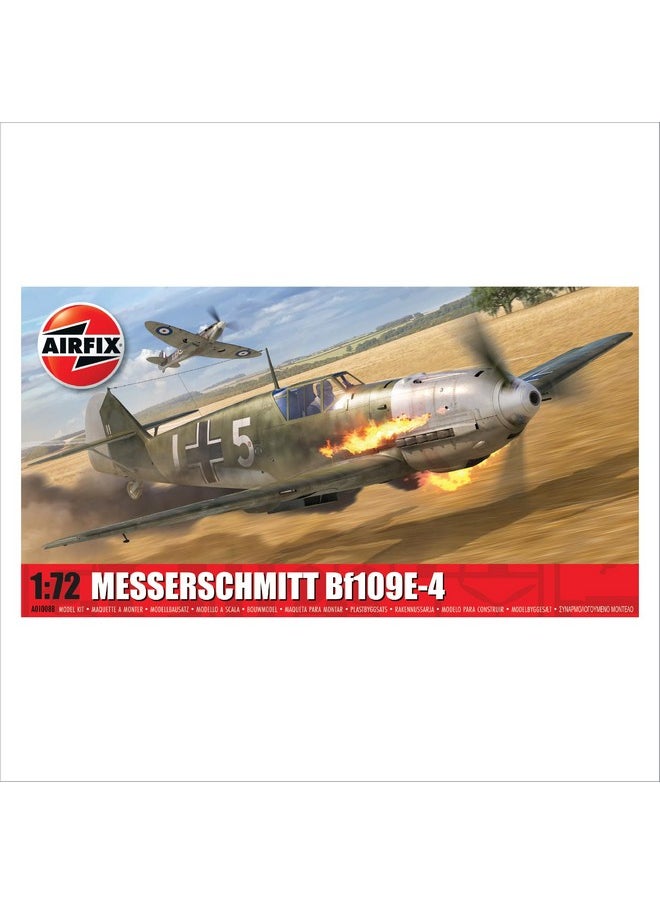 إيرفيكس طقم نموذج طائرة Airfix - A01008B Messerschmitt Bf109E-4، أطقم نماذج طائرات بلاستيكية للكبار والأطفال، مستوى المهارة 1، نماذج طائرات عسكرية من الحرب العالمية الثانية بمقياس 1:72 - نماذج طائرات حقيقية  - Image 1