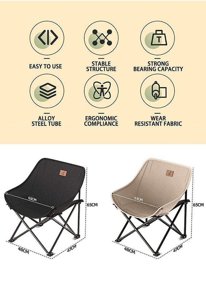 MarlaMall - Portable Beach Camping Chair Outdoor Moon chair Comfortable wide back chair With Storage Bag for Outdoor Camp - Image 1