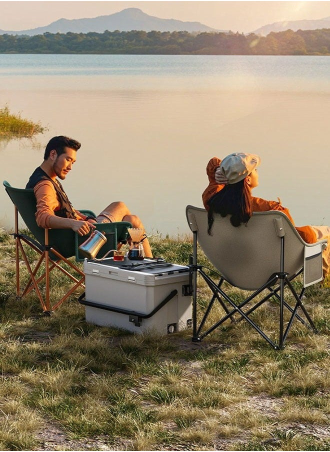 MarlaMall - Portable Beach Camping Chair Outdoor Moon chair Comfortable wide back chair With Storage Bag for Outdoor Camp - Image 1