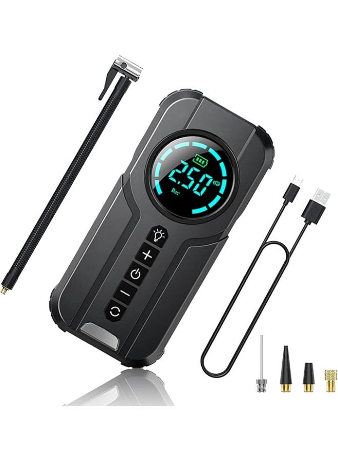 Tire Inflator Portable Air Compressor Emergency Essential Car Accessories 4X Faster Inflation 150PSI Cordless Tire Inflator with LCD Screen Suitable for Car EBike Ball Motorcycle - Image 1
