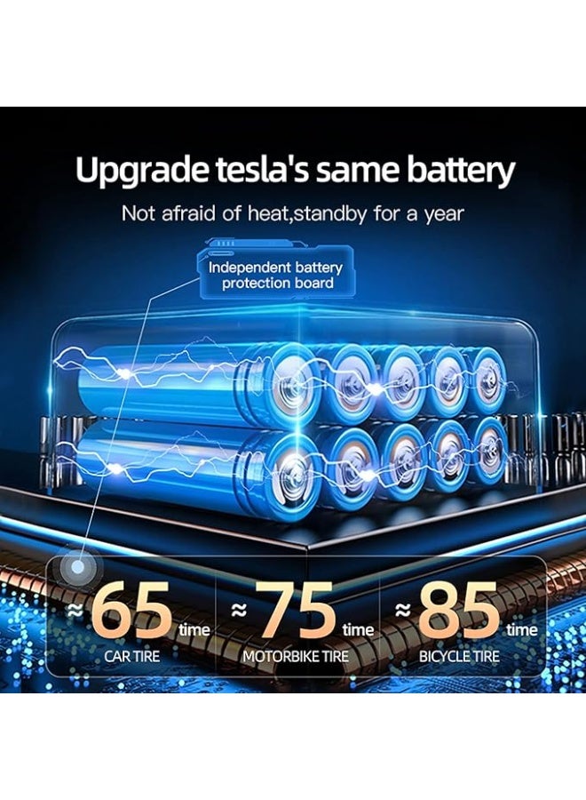 Tire Inflator Portable Air Compressor Emergency Essential Car Accessories 4X Faster Inflation 150PSI Cordless Tire Inflator with LCD Screen Suitable for Car EBike Ball Motorcycle - Image 4