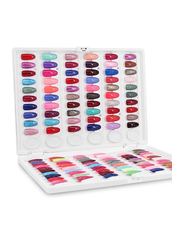 I·B·N G كتاب عرض ألوان الأظافر، C10، كتاب عرض عينات الأظافر البلاستيكية، كتاب بطاقة ألوان جل الأظافر مع أظافر شفافة قابلة للاستبدال، لا حاجة للصق، لا حاجة للصمغ (C10) - Image 4