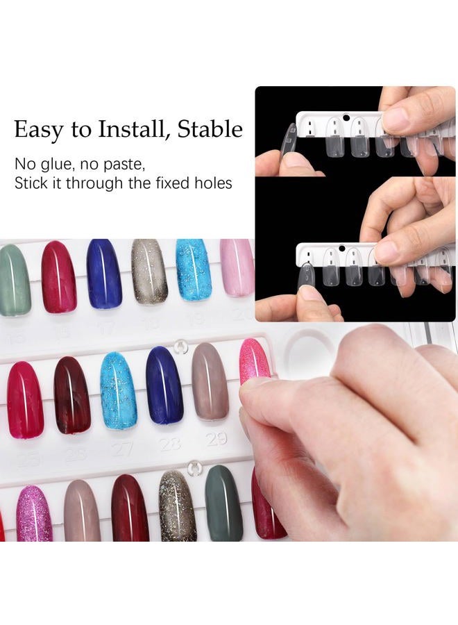 I·B·N G كتاب عرض ألوان الأظافر، C10، كتاب عرض عينات الأظافر البلاستيكية، كتاب بطاقة ألوان جل الأظافر مع أظافر شفافة قابلة للاستبدال، لا حاجة للصق، لا حاجة للصمغ (C10) - Image 2